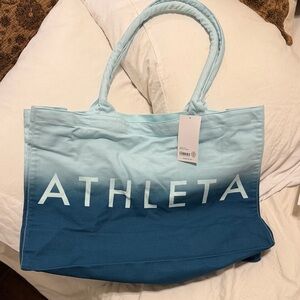 Athleta Two-Tone Blue Tote Bag
